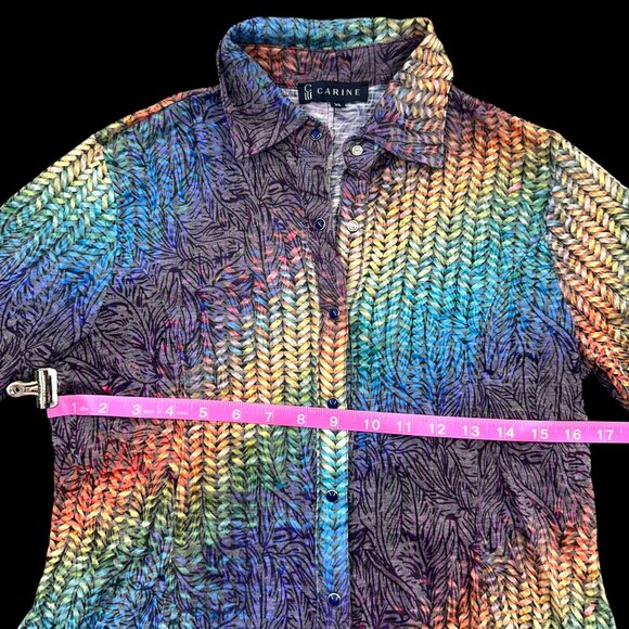 Carine Rainbow Button Down Long Sleeve - Picture 7 of 8